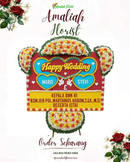 Papan Bunga Pernikahan Pentur